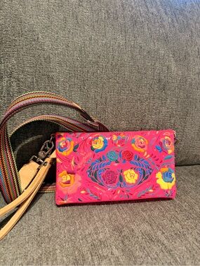 Consulea uptown Vibrant Pink Floral Crossbody Bag